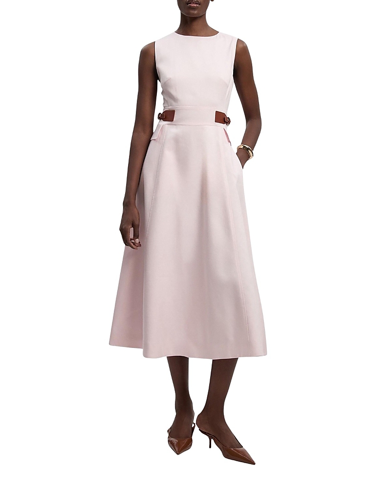 Karen Millen Petite Tailored Linen Full Midi Dress