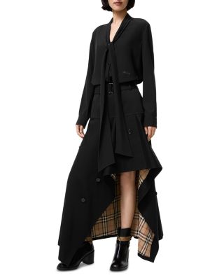 Gabardine Asymmetric Trench Skirt