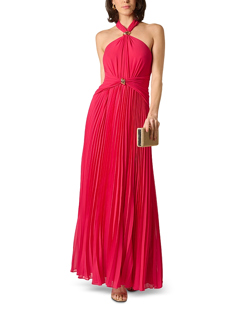 Aidan Mattox Pleated Chiffon Dress