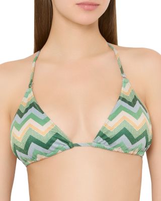 Metallic Chevron Bikini Top
