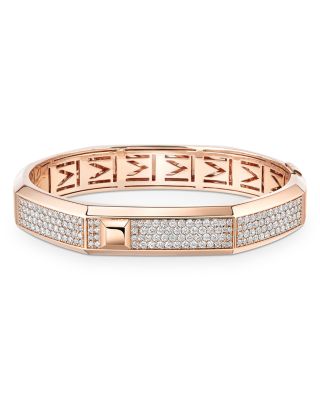 18K Gold Moderniste Diamond Pav&eacute; Bangle Bracelet, 2.20 tcw