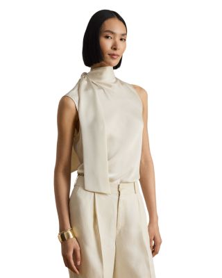Tie Neck Charmeuse Blouse