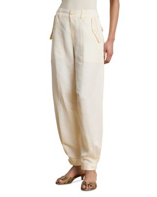 Shantung Barrel Cargo Ankle Pants