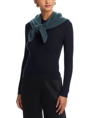 Aqua Brushed Cashmere Triangle Wrap - Exclusive In Green