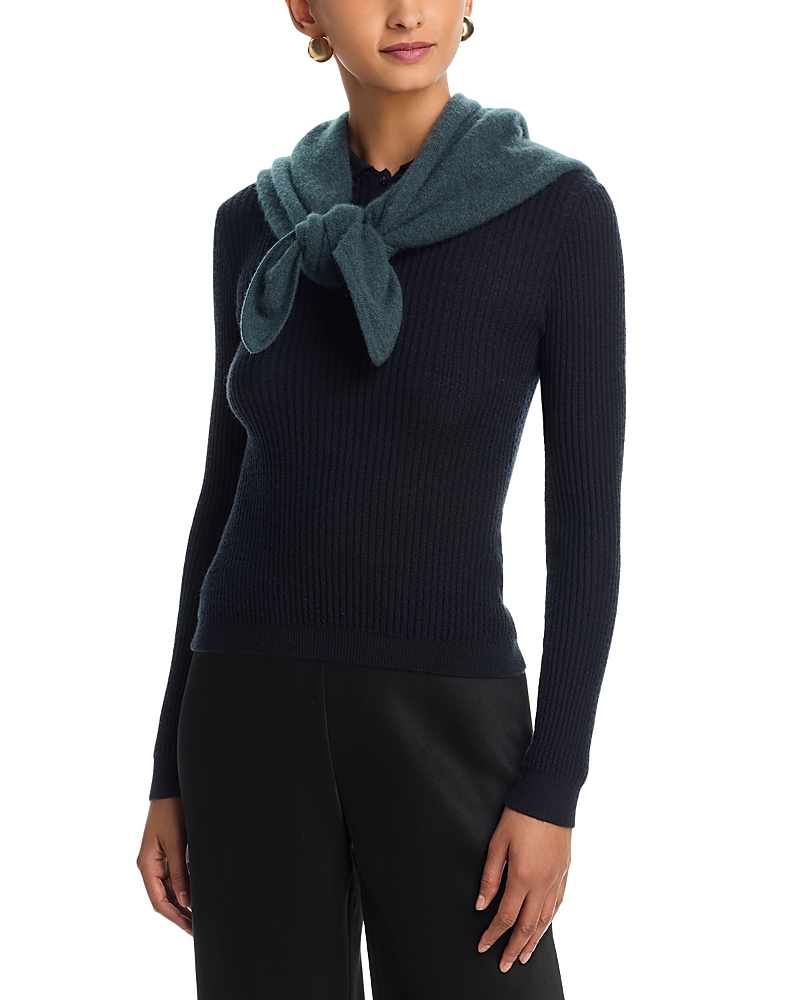 Aqua Brushed Cashmere Triangle Wrap - Exclusive In Green