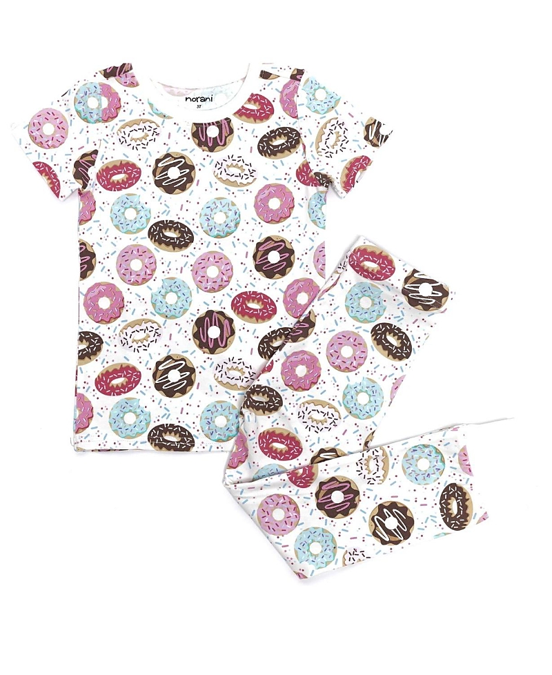 Norani Girls' Kids Organic Short Sleeve Two-Piece Pajama Set - Baby, Little Kid, Big Kid