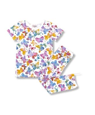 Norani Girls' Kids Organic Short Sleeve Two-Piece Pajama Set - Baby, Little Kid, Big Kid