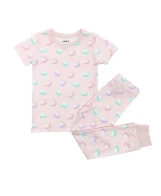 Norani Girls' Kids Organic Short Sleeve Two-Piece Pajama Set - Baby, Little Kid, Big Kid