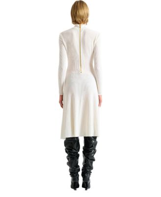 Balmain Women's Long Ribbed Knit Dress - White