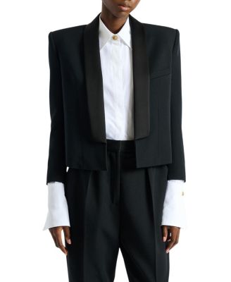  Cropped Grain De Poudre Jacket