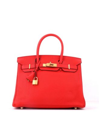 Birkin 30 Handbag Red Togo with Gold Hardware