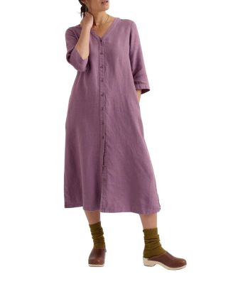 Word Posey Linen Shift Dress