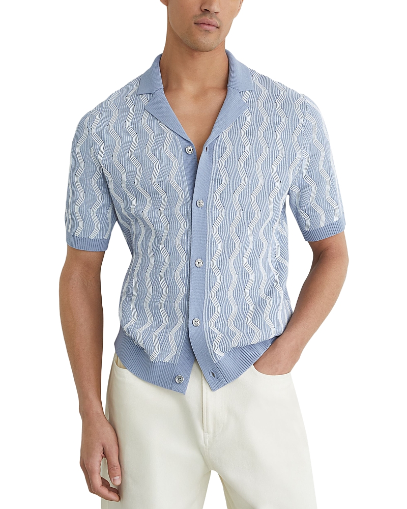 Reiss Johnny Short Sleeve Cuban Button Through Shirt