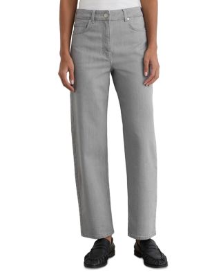 Selin High Rise Ankle Straight Jeans in Grey