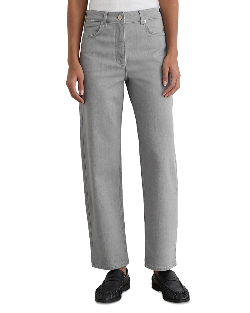 Reiss Selin High Rise Ankle Straight Jeans in Grey