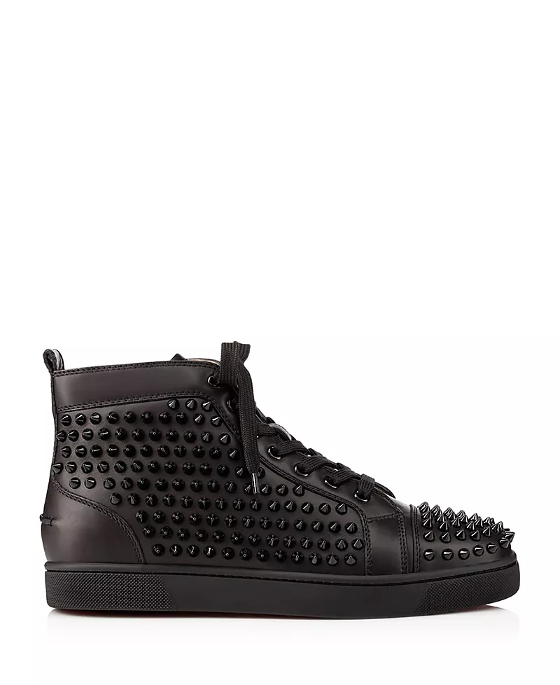 Christian Louboutin Men's Louis Spikes High Top Sneakers