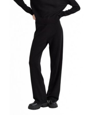  Women's Wool Cashmere Wide Leg Track Pants