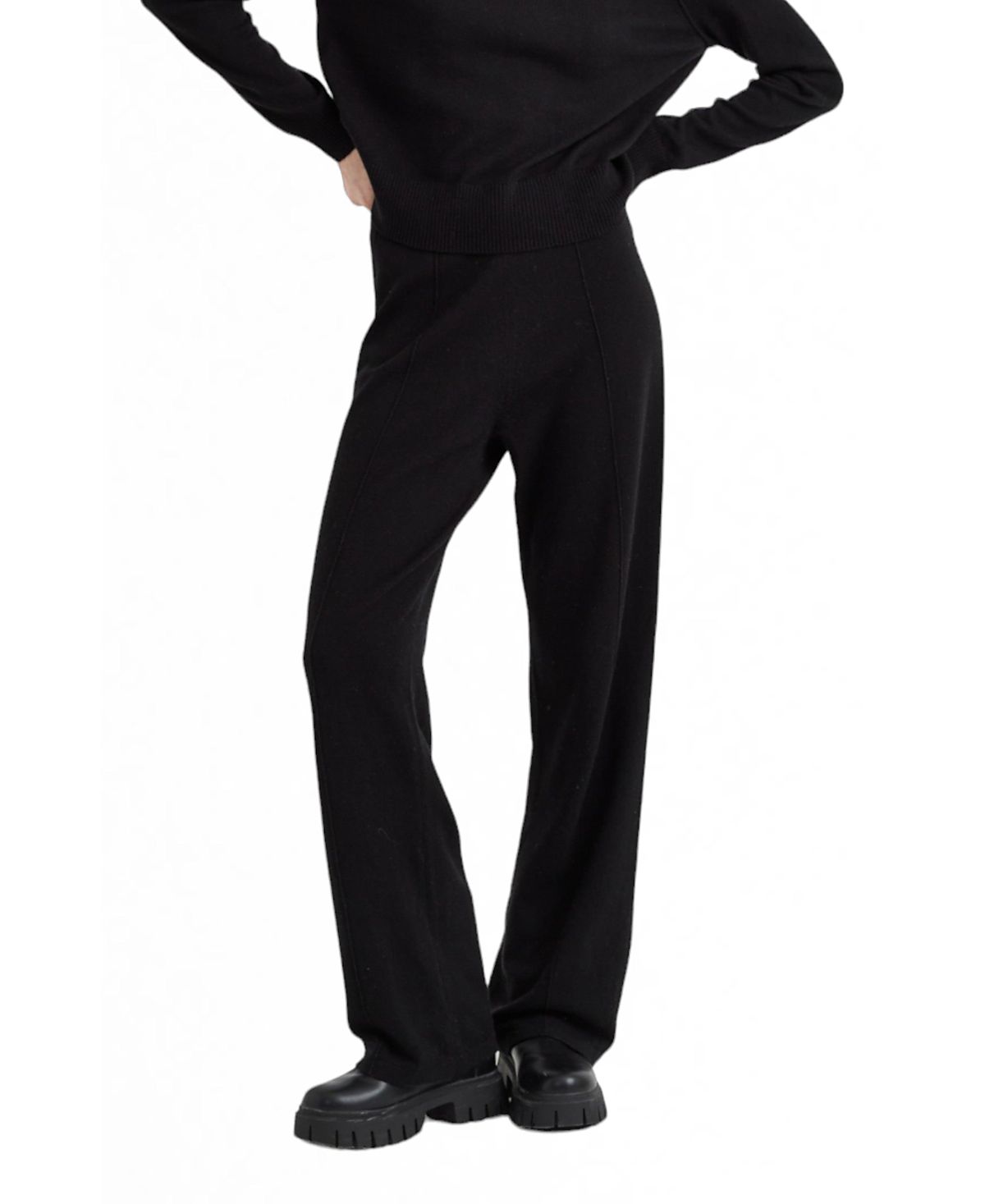 Chinti & Parker Women's Wool Cashmere Wide Leg Track Pants