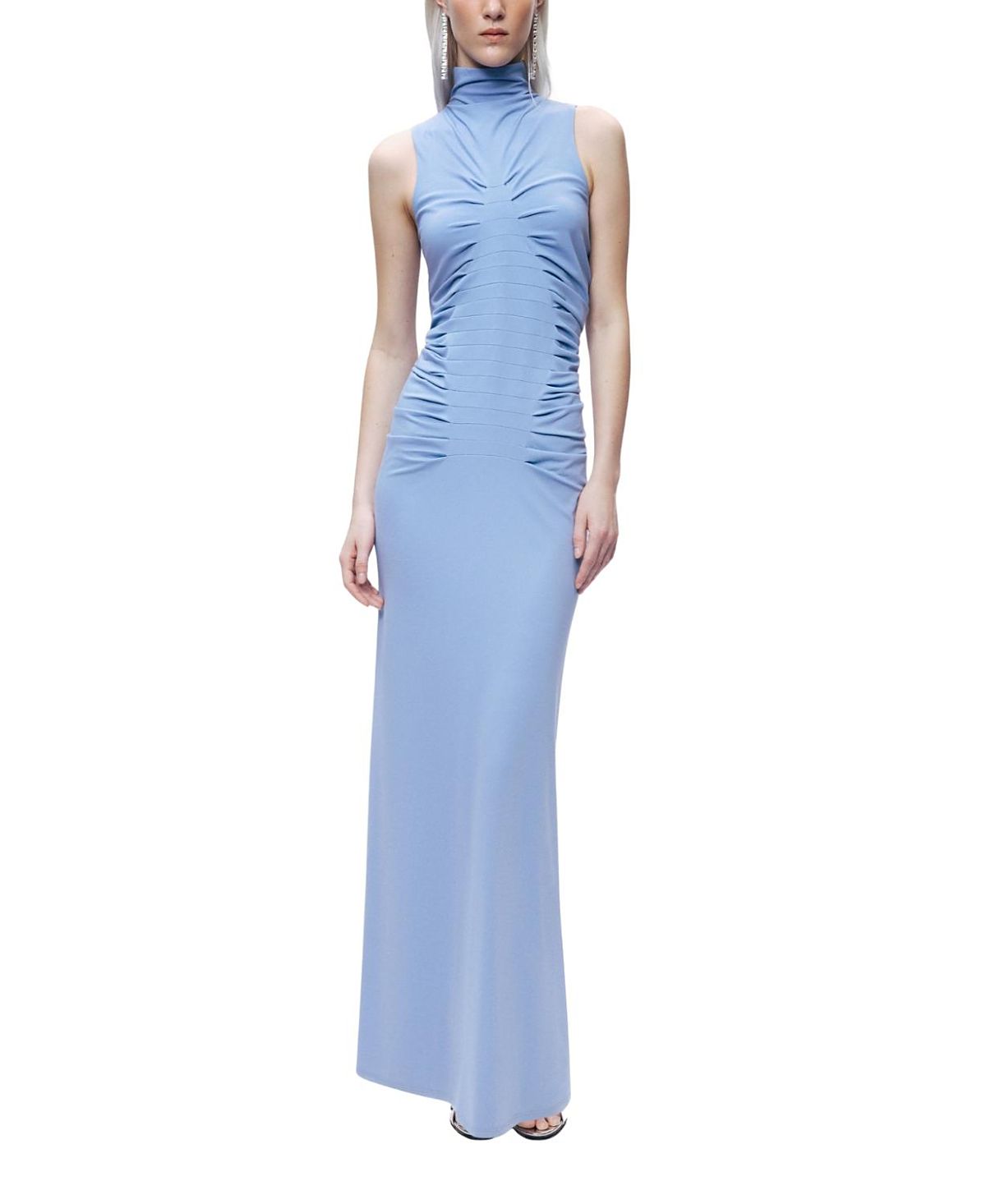Nocturne Ruched High-Neck Maxi Dress