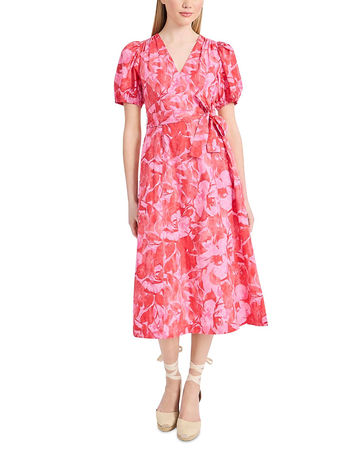 Donna Morgan Puff Sleeve Midi Dress