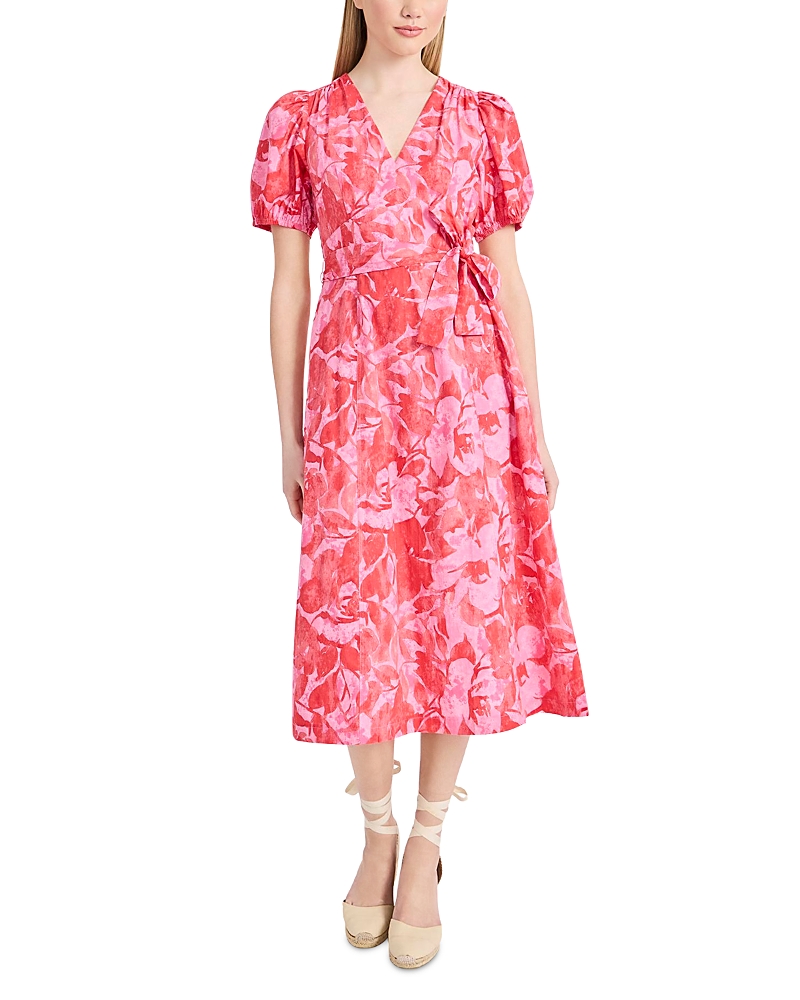 Donna Morgan Puff Sleeve Midi Dress