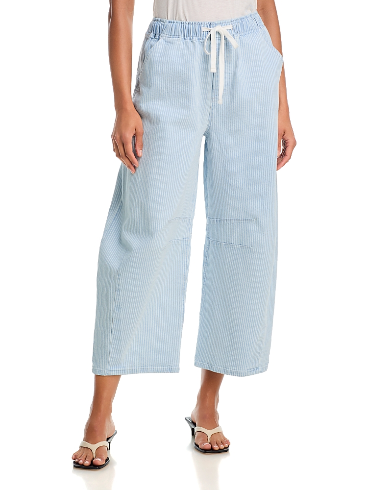 Aqua Railroad Striped Barrel Leg Pants - Exclusive