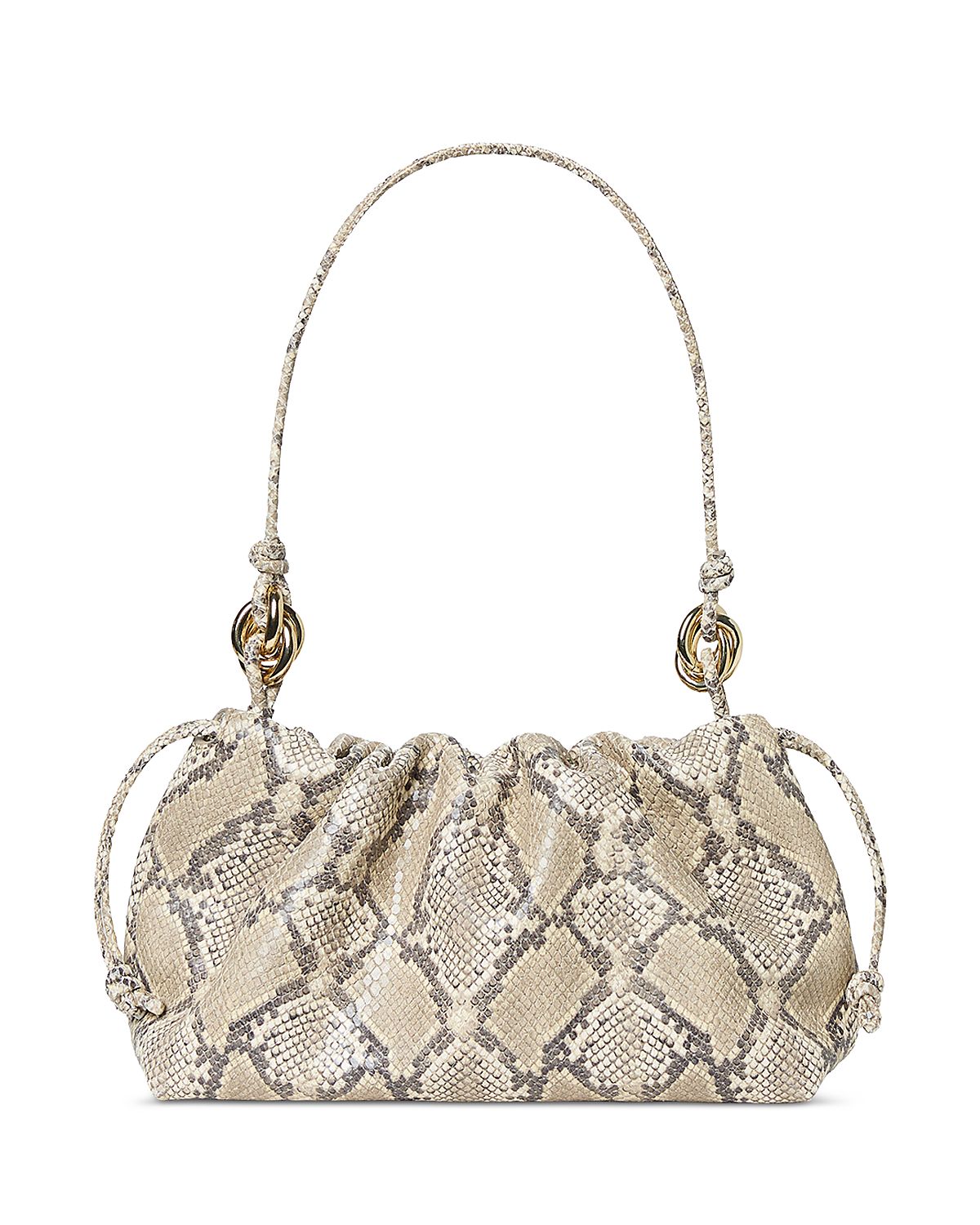 Loeffler Randall Snake Embossed Leather Shoulder Bag