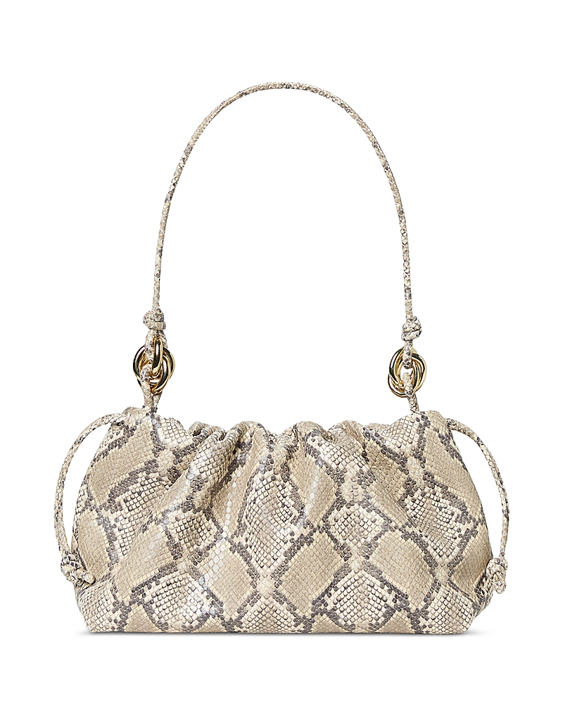 Loeffler Randall Snake Embossed Leather Shoulder Bag