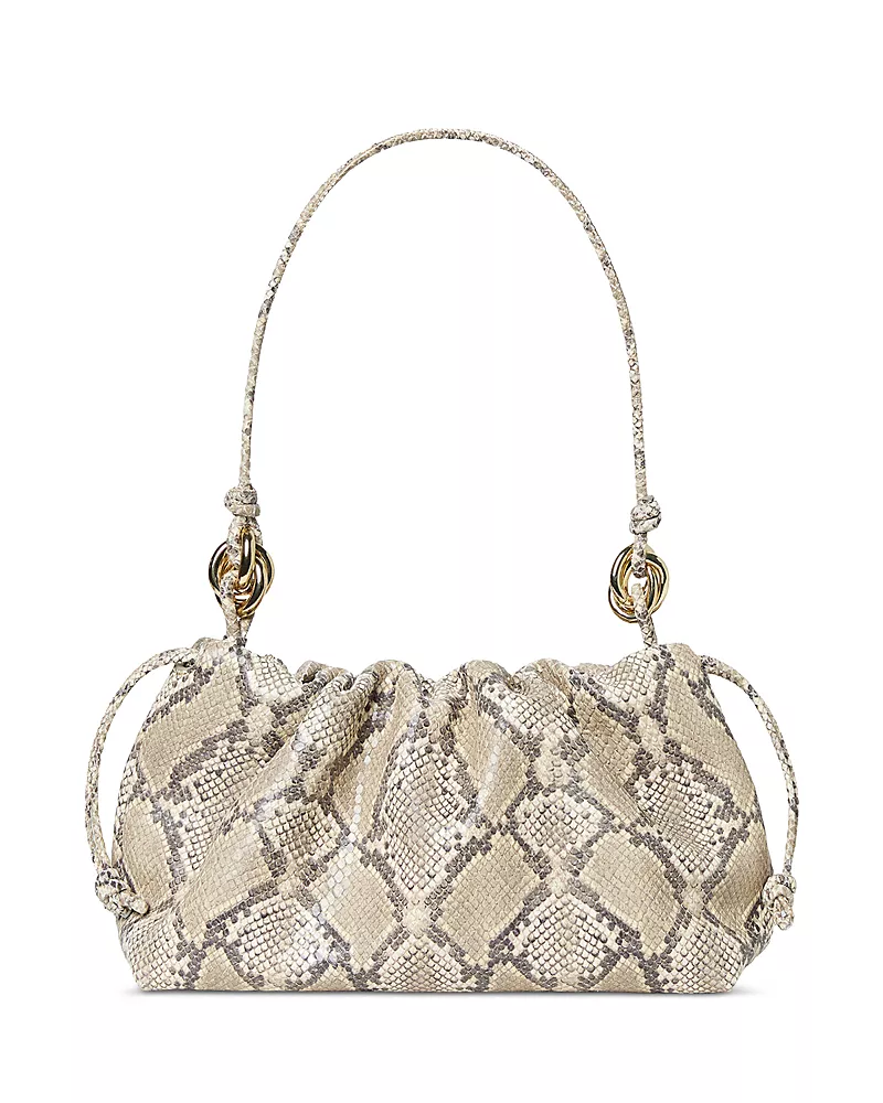Loeffler Randall Snake Embossed Leather Shoulder Bag