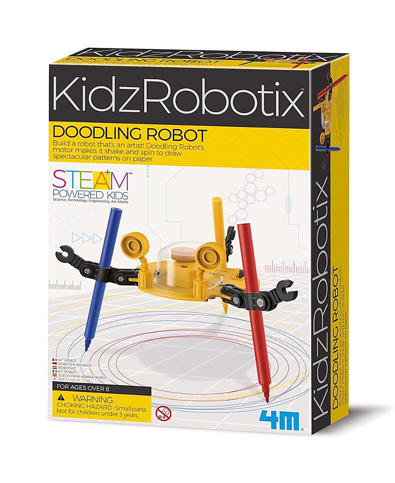 4M KidzRobotix Doodling Robot Diy Kit, Build A Robot That's An Artist, Ages 8+