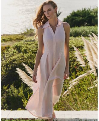 women's halter midi dress Hermoza Stacia - Pink - Size M shirt dresses
