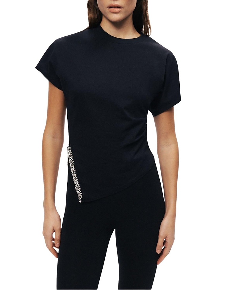 Nocturne Embellished Asymmetric T-Shirt