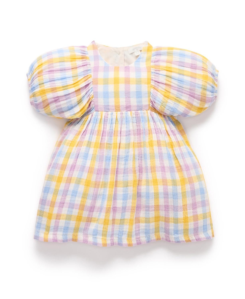 Purebaby Girls' Gathered Dress - Baby, Little Kids