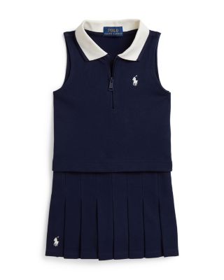Girls' Stretch Mesh Boxy Polo Shirt & Skort Set - Little Kid