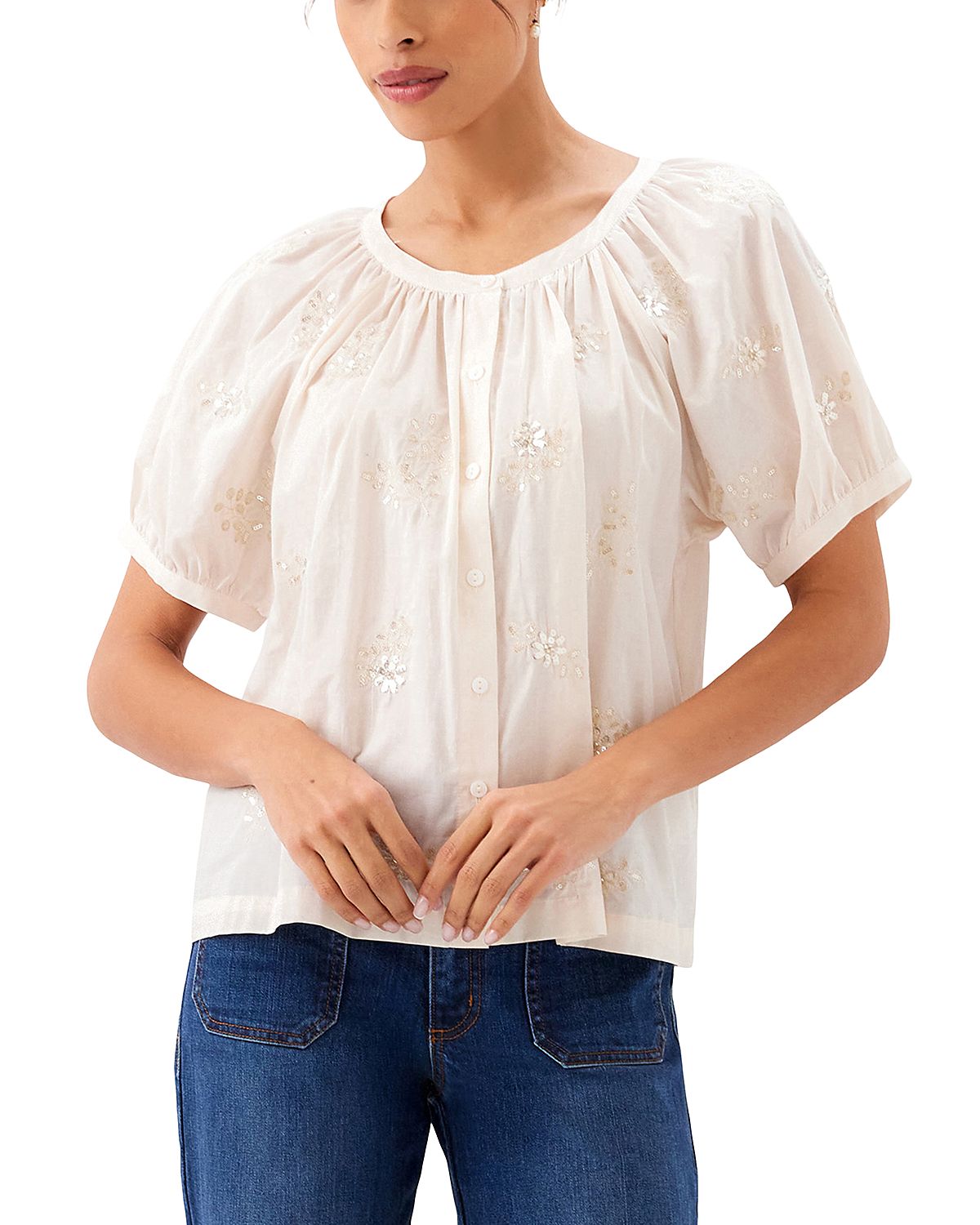 Karen Kane Embroidered Peasant Blouse