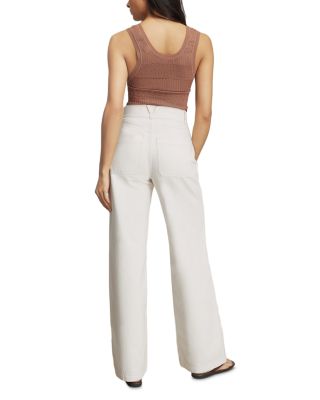 Taylor High Rise Wide Leg Jeans in Ecru - thumbnail 3