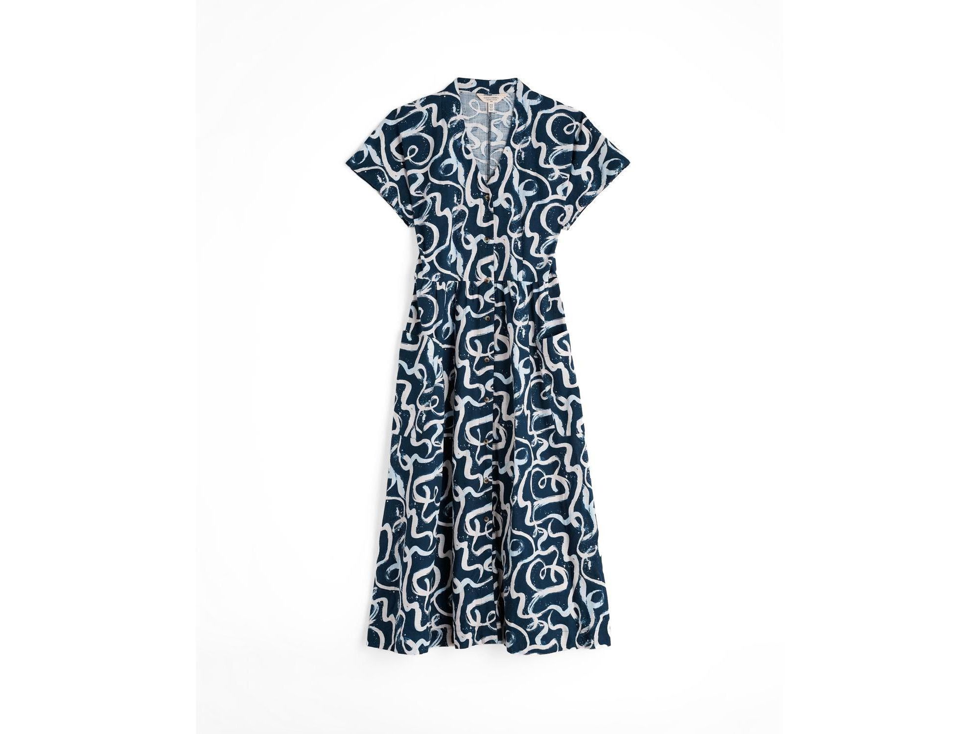 Fowen V-Neck Shirt-Style Midi Dress — Image 5