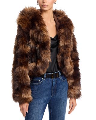 Sybella Patchwork Faux Fur Coat