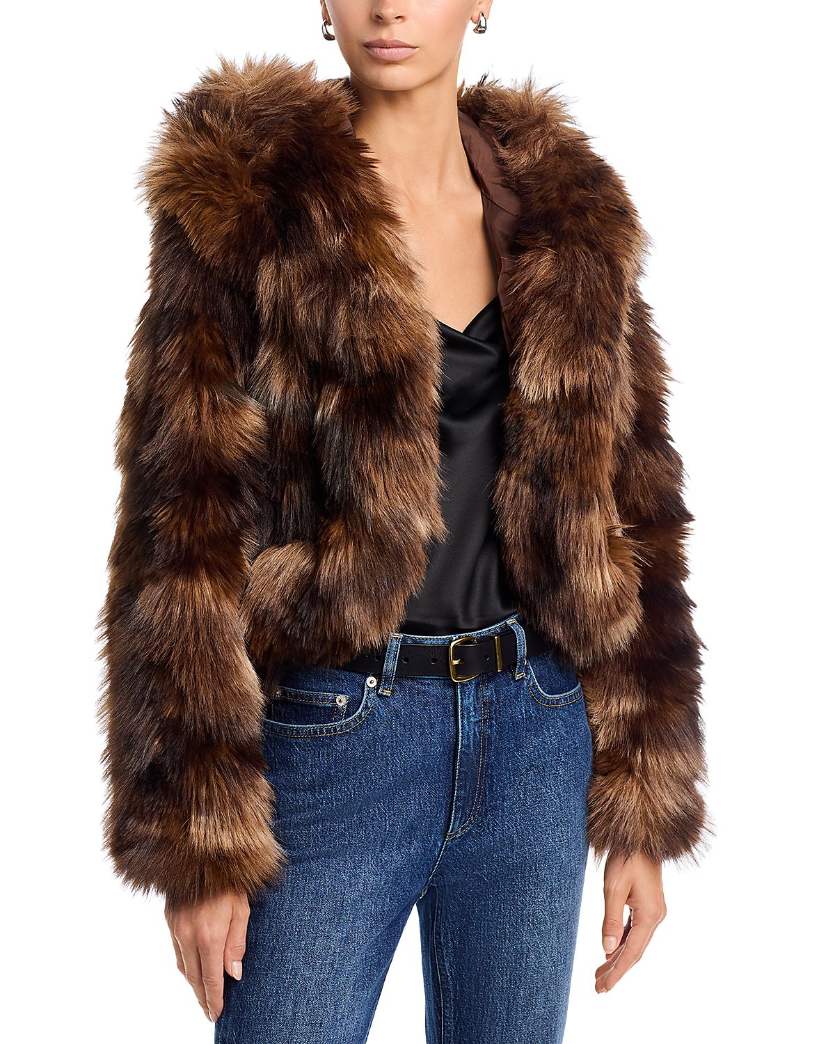 Cinq a Sept Sybella Patchwork Faux Fur Coat