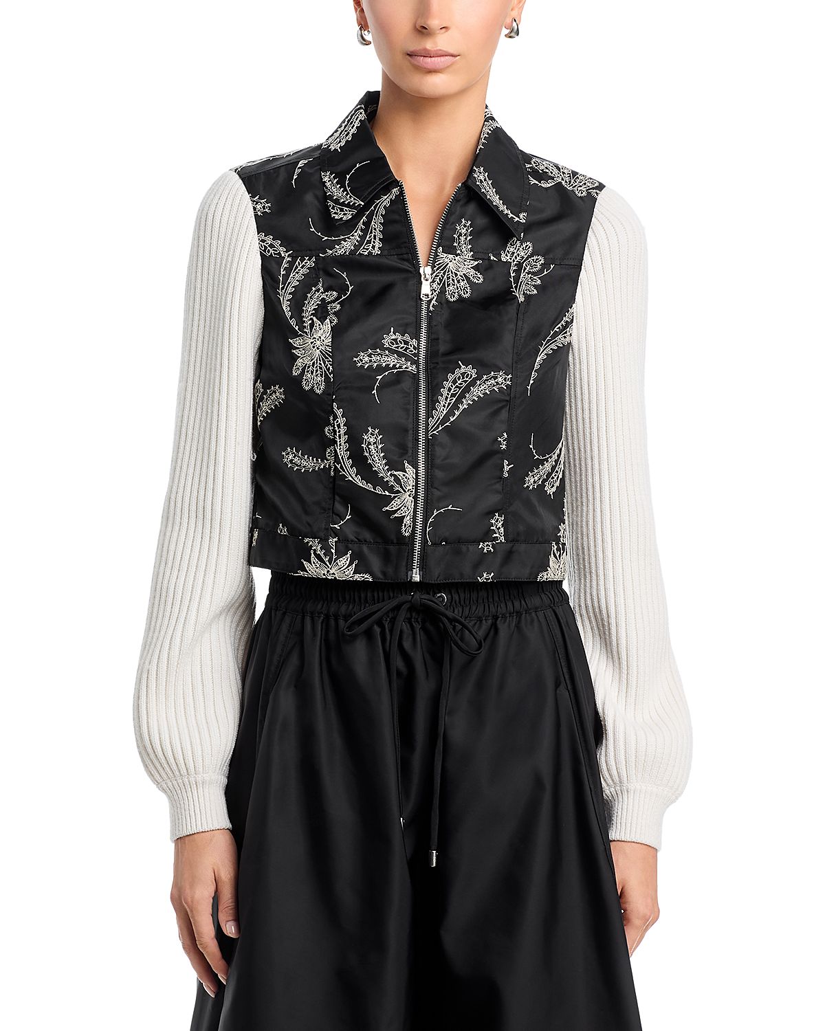 Cinq a Sept Paisley Fan Zip Front Ciara Jacket