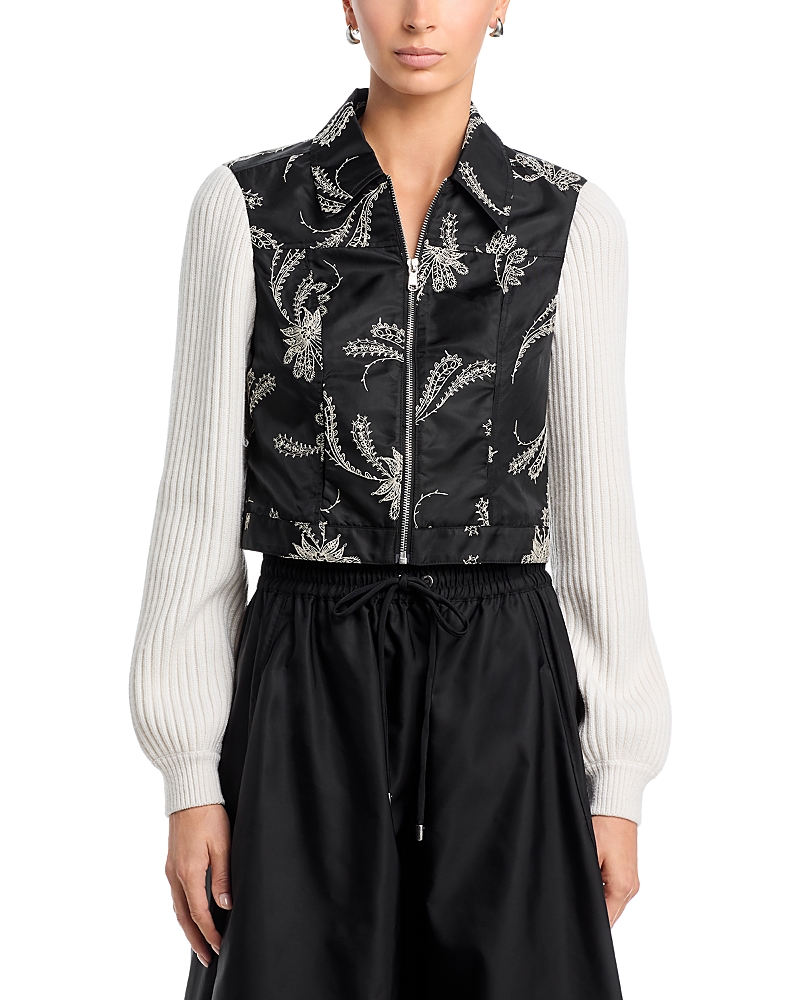 Cinq a Sept Paisley Fan Zip Front Ciara Jacket