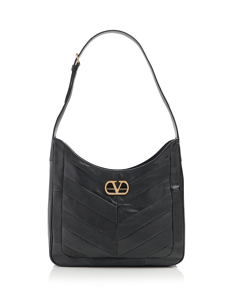 Valentino Garavani VLogo Medium Leather Hobo Bag
