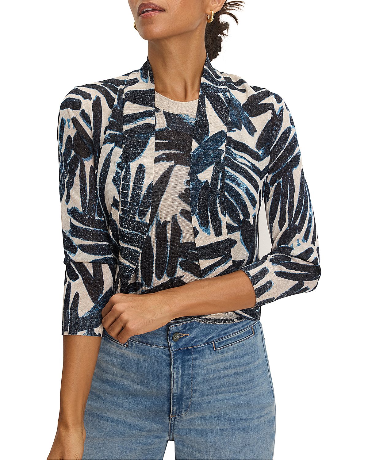 Nic+Zoe Painted Palms Bolero Cardigan