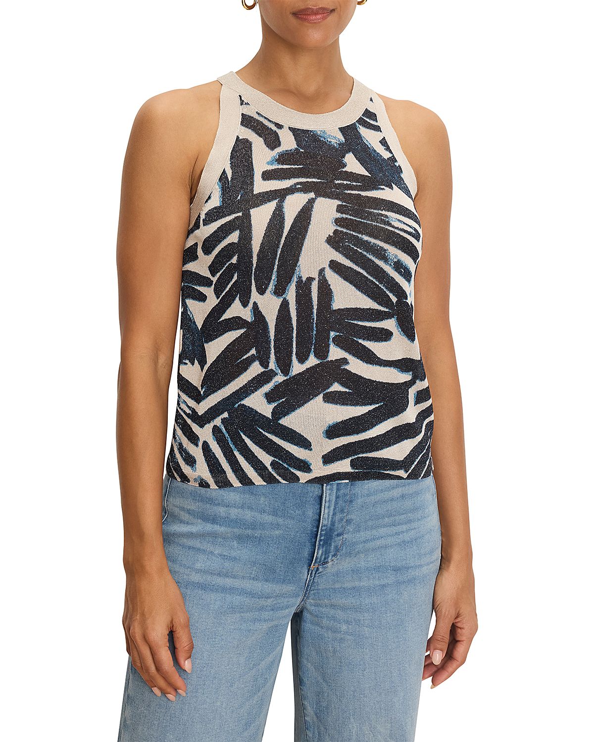 Nic+Zoe Painted Palms Sweater Tank