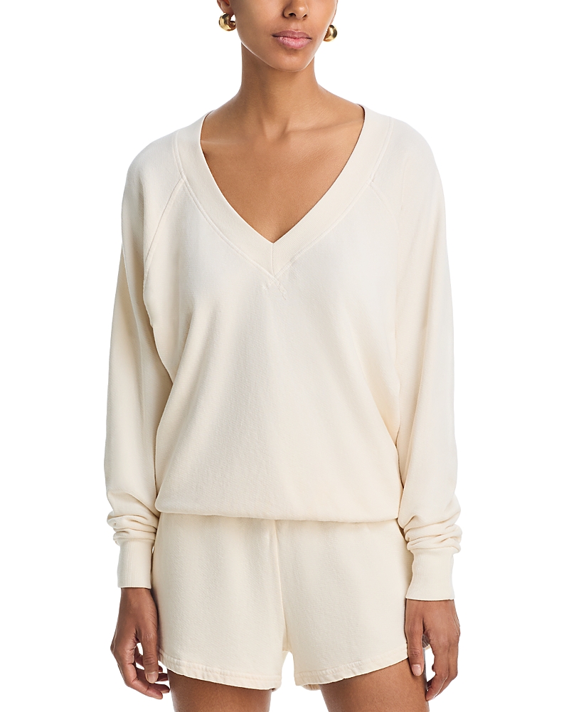 perfectwhitetee French Terry V Neck Sweatshirt