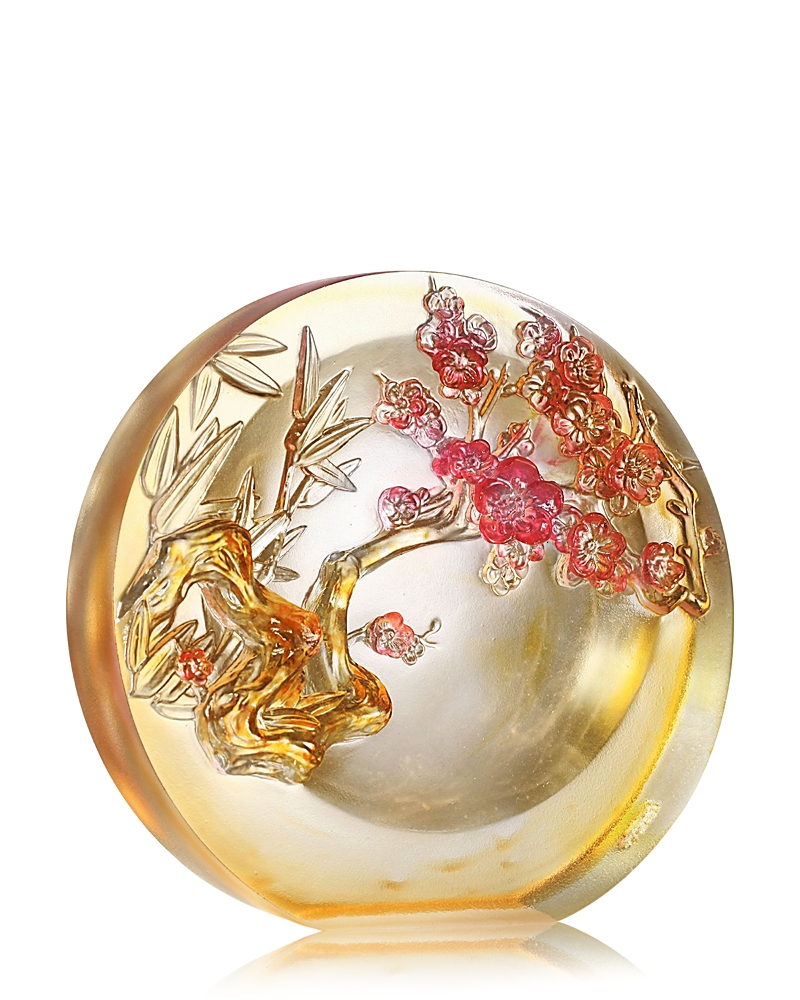 Liuli The Tai Chi Series Bamboo and Plum in Harmony Crystal Glass Sculpture