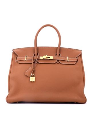 Birkin 35 Handbag Brown Togo with Gold Hardware