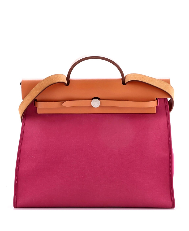 Pre-Owned HERMES 39 Herbag Zip Leather and Toile