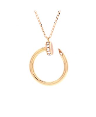  Juste un Clou Pendant Necklace 18K Rose Gold with Diamonds, 16.5"