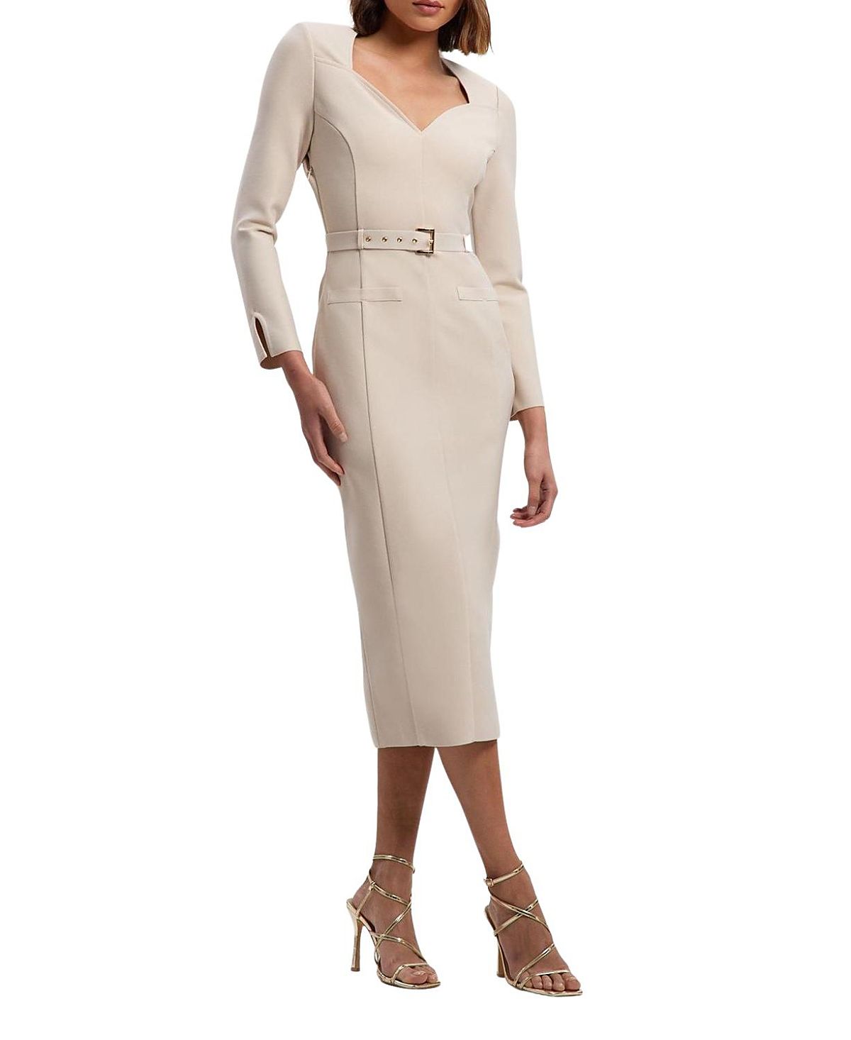 Karen Millen Figure Form Bandage Belted Midi Dress